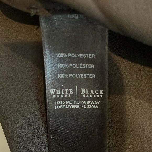 WHBM Empire Waist Tunic Blouse Self Tie Black 6 - Picture 8 of 9